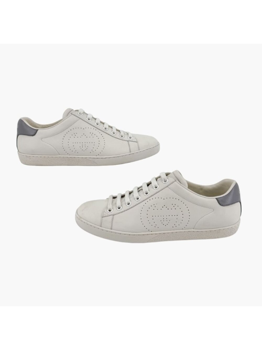 Gucci Ace GG Interlock Logo Low Top Sneakers White Leather Size 39 US 9 Women - Picture 8 of 14